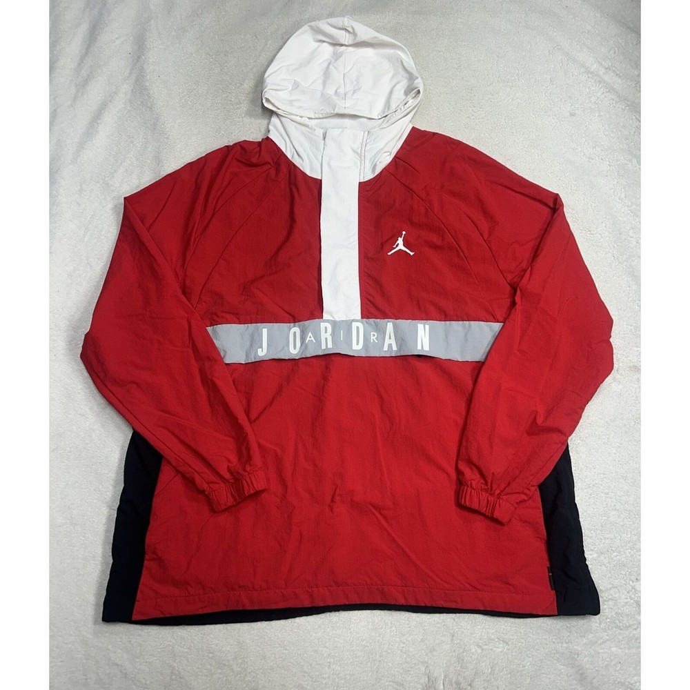 Nike Air Jordan Pullover Windbreaker Hooded Jacket 942729 657 Men's Size XL
